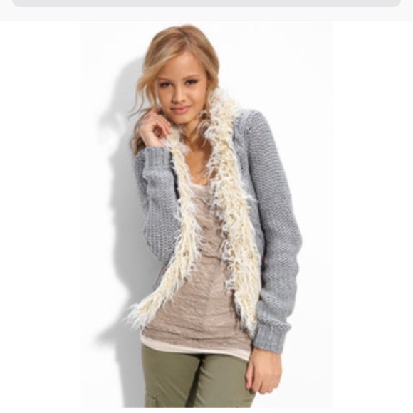 Free People Sweaters - Free People North Star Faux Fur Trim Cardigan